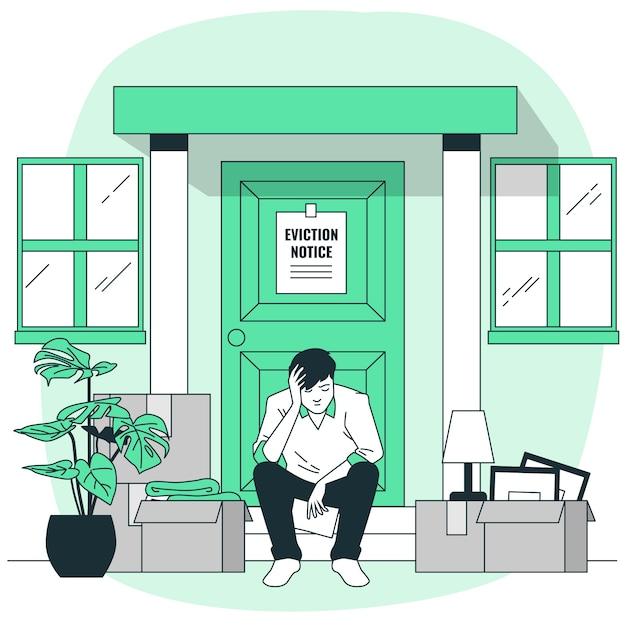A man stressed after receiving an eviction notice
