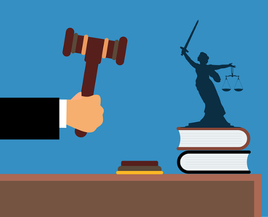 3D image of a judge holding a gavel